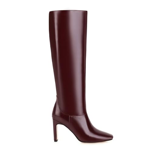 Artykey Women's Knee High Boots Stiletto High Heels Sexy Square Toe Boots Rain boots