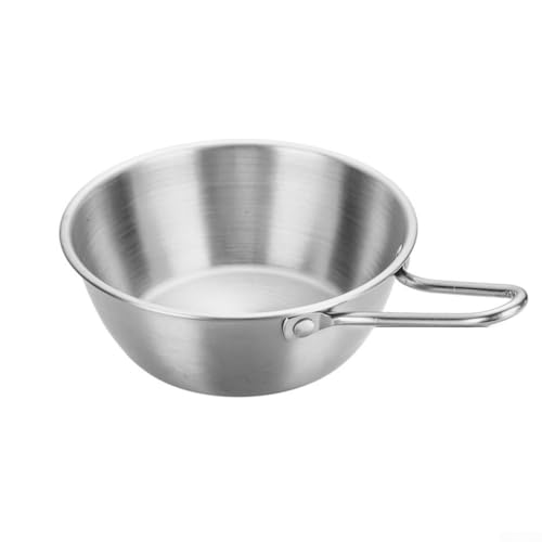 Mini sartén multifuncional de 600 ml con cuenco de acero inoxidable para verter aceite, calentar salsa y tareas de cocina, compacta pequeña (1)