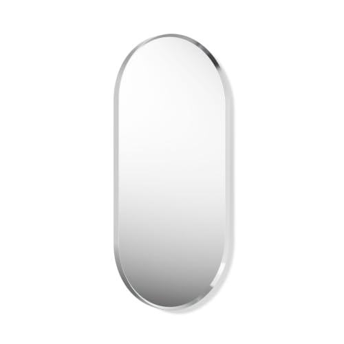 Kohler Essential 20. in. W x 40 in. H Framed Oval Wall Mount Vanity Mirror in Polished Chrome