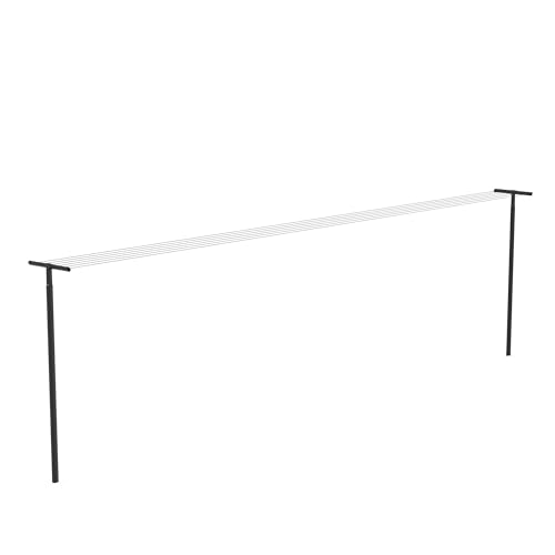 Brabantia Étendoir à Linge Hangout avec poteaux de 50 m (Noir), Séchoir à Linge réglable pour Une Utilisation extérieure, Etendoir Linge Suspendu pour...