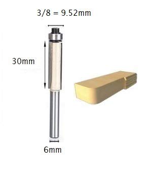 Fresa Reta C/Rolamento 6mm X 3/8 P/Rebaixo/Formica