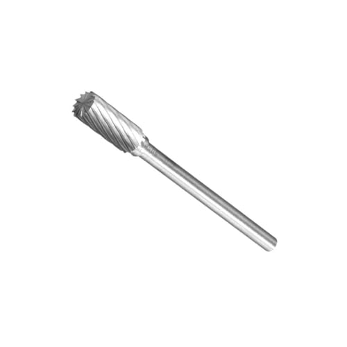 CoCud Tungsten Carbide Rotary Burrs File, 1/8 Shank 5mm Dia, Single Cut Cylinder Shape Rotary Burrs Tool - (Applications: for Metal Carving)