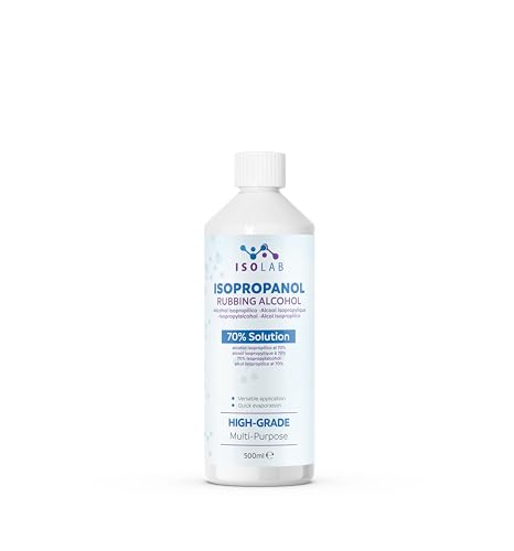 IsoLab - Alcohol Isopropílico 70% de Secado Rápido para Preparación de Superficies, Control de Residuos y Uso Técnico - 500ml
