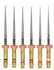 Kerr 825-6021 K3 Nickel-Titanium Rotary Endodontic File, 15-40 Assorted Size, 0.06 Taper, 21 mm Length, Assorted Color Tip (Pack of 6)