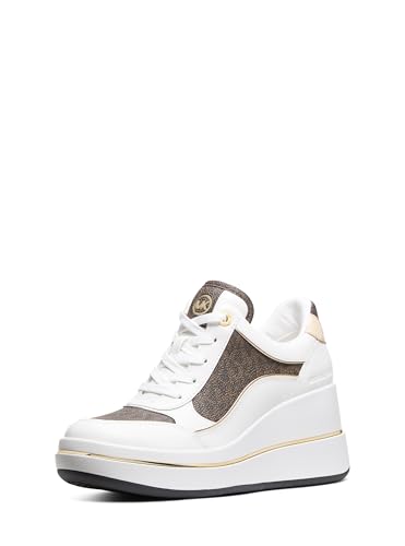 Michael Kors Women's Emmy Wedge Trainer, Brown, 8.5