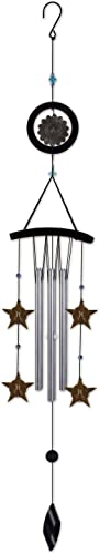 Sunset Vista Designs 94194 Outdoor Chimes Zen Gardens Wood and Metal Wind Chime for Patios Porches and More, 40.25-Inches Long, Celestial