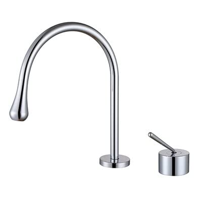 Mélangeur lavabo chrome à 2 trous en laiton massif pour salle de bains moderne