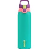 SIGG - Isolierte Trinkflasche - Thermosflasche Shield Therm One Multicolor Reef - kohlensäurehaltige Getränke - Auslaufsicher - Spülmaschinenfest - BPA-frei - 90% recycelter Edelstahl - Türkis - 0,75L