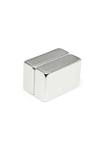Mıknatıs — Dünya Magnet 2 Adet 30X20X10 Mm Köşeli Neodyum, Süper Güçlü Magnet, N35 Kalite