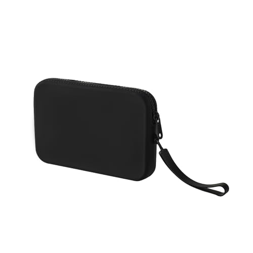 Large Silicone Multifunctional Essential Bag Portable Travel Makeup Bag for Women Men Cards Cash Bag Zipper Pouch (Black)