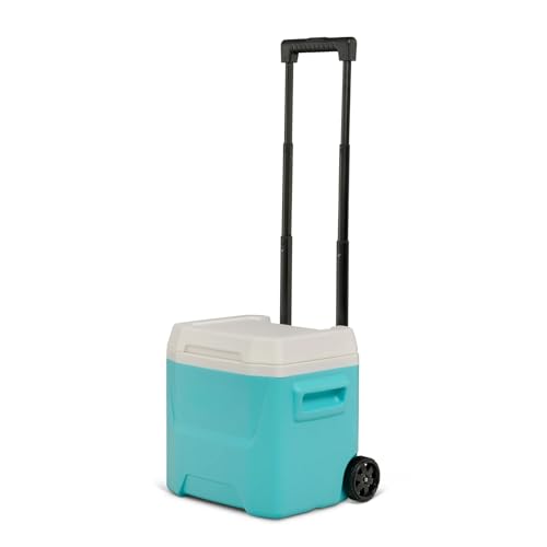 Image of Cooler Hard-Sided Ice Chest, Portable Insulated Cooler with Wheels, Telescoping Handle, Cool Riser Tech, Leak-Resistant