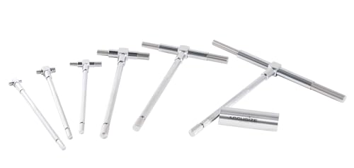 Accusize 5/16 in-6 in Telescoping Gage Set, 6 Pc | Hardened Tool Steel Contacts, Self-Centering Handle, Smooth Spring Tension, Vinyl Case, EG02-5011
