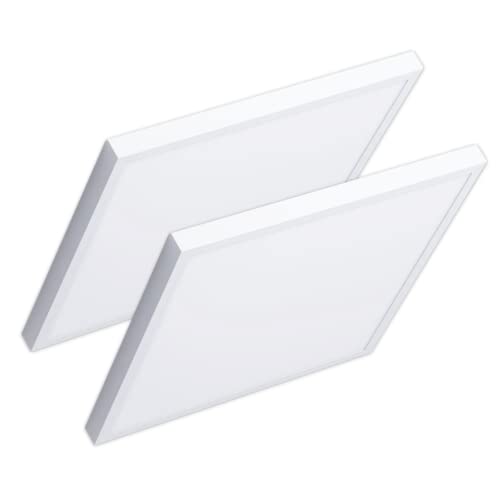 Plafon LED Techo, Plafones Para Techo LED, Fluorescente Cocina, Candeeiro Teto Cozinha, Candeeiro De Teto, Lampara Cocina, Lampara 60x60 (Pack 2)