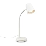 Pas d'ampoule fournie BRILONER - Lampe de chevet, lampe de bureau orientable, lampe de table GU10 pour bureau à domicile avec interrupteur à câble, blanc