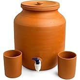 Desi Potters Handmade Clay Water Camper/Earthen Water Dispenser (Matka) | Clay Pot for Drinking Water | Eco-Friendly & Chemical-Free Matka with Tap – Keeps Water Cool Naturally 7 Liter-image-40