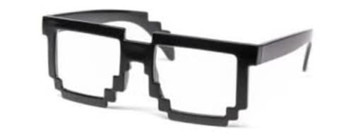 Image of DC DECORIO Thug Life Sunglasses Pixel Gangsta Life Funny Novelty Shades With Box Packing (Black) (Black & White)