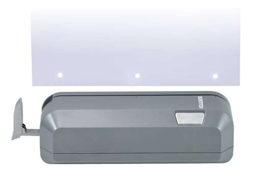 Bostitch Office Electric 3-Hole Punch Dual Paper Loading Heavy Duty Jam-Free 20 Sheet Capacity AC Adapter or Battery Powered Space Saving Grey (EHP20-GRY)