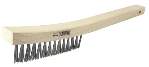 Brosse à gratter en acier carbone Weiler 44594 à manche incurvé, lot de 12 pièces 3 x 19 rangées