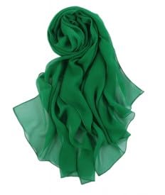 Prettystern Echarpe etole mousseline soie Femme Homme Cérémonie foulard Printemps et l´Éte uni coloré - vert – vue 4