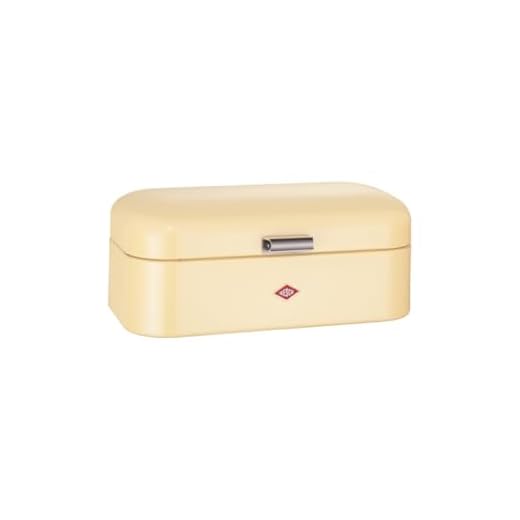 Wesco Grandy broodtrommel in de kleur amandel, gepoedercoat plaatstaal, ventilatiegaten en stabiele handgreep