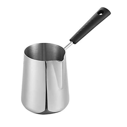 Nihcora Olla Calentadora de Mantequilla de Leche de 350Ml, Cafetera Turca, Olla para Derretir Estufa de Acero Inoxidable con para Té, CalefaccióN