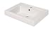 Produktbild aquaSu® Eckiger Waschtisch linHa | Weißes Waschbecken mit Clean-Glasur | 60 x 45 cm | Wandhängendes Handwaschbecken aus Keramik | Verchromter Überlauf | Weiß | 56103 7