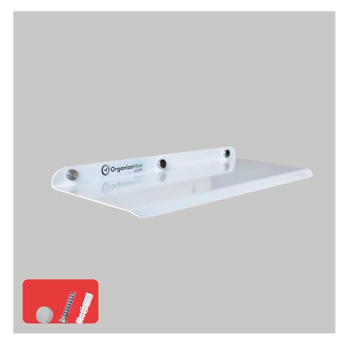 Image of OrganizeMee Metal Large Wall Mounted Shelves,Bluetooth Speaker,Wi-Fi Camera Stand Corner Floating Shelf for Living Room & Bedroom,Home Decor Items Plant Pot mounting Racks 31.5cm X12.5Cm Qty 1(White)