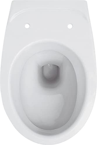 Wand Hänge-WC - Tiefspüler aus Sanitärkeramik, inkl. Soft-Close Deckel (Absenkautomatik), wandhängend & platzsparend, waagerechter Abgang, 35×36×50 cm, Weiß – Bild 4
