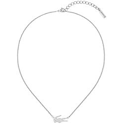 Lacoste Crocodile Pendant Necklace for Women - Stainless Steel, Adjustable - Iconic Elegant Collection, Fashion Jewelry, Accessory - Gift for Her