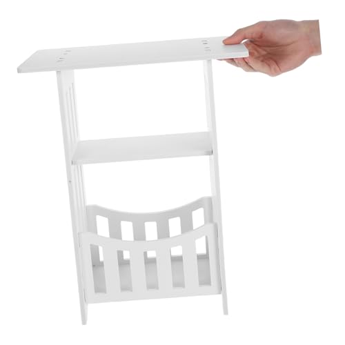 Table de Chevet Blanche Design Simple en Composite Atmosphère Unique - 6