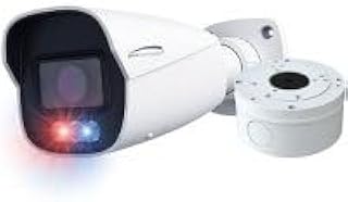 Speco O4BDD1M 4MP Bullet IP Camera with AI and Audio and Visual Deterrent, 2.8-12mm Motorized Lens, NDAA Compliant, White