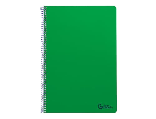 Cuaderno espiral liderpapel a4 smart tapa blanda 80h 75gr cuadro 4mm con margen color verde
