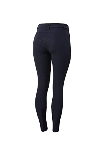 HORZE Mila Women's High Waist Silicone Full Seat Breeches with Phone Pocket - Dark Navy - 26