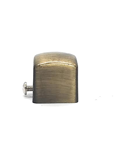 Image of FAPBADRI Simple Curtain End Caps /Finials for a 1 inch Pipe /Rod, Colour - Antique Gold Square, 6 Pieces