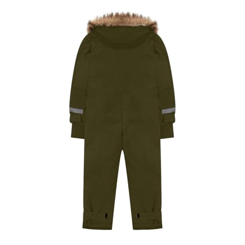 One Piece Snowsuits for Kids Boys Girls Ski Suit with Fur Hood Windproof Thick Winter Overalls Warm Thermal Snow Suit3