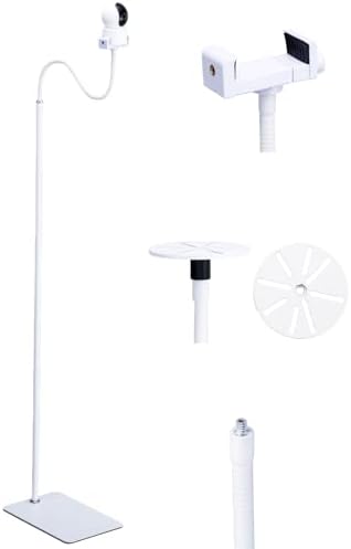 White Floor Stand Mount for Surveillance Camera,1.45kg Sturdy Base,Height Adjustable 80-175cm,Stand Mount Holder Compatible with Baby Monitor Camera/Security Cam Camera