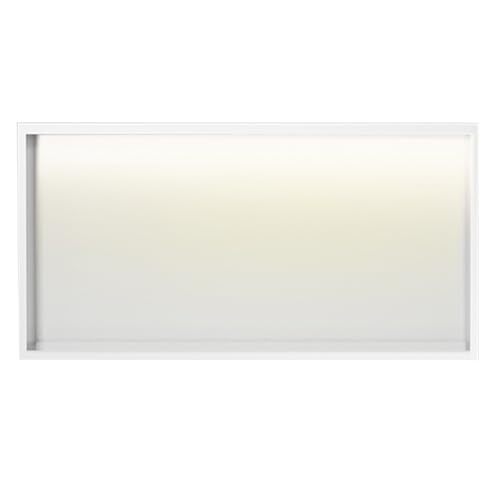 Generisch LED-beleuchtete Duschablage aus Edelstahl – wasserdichte, eingelassene Ablage für mehr Ordnung im Badezimmer, modernes Design (Weiß, 32 x 32 x 12,5 cm)