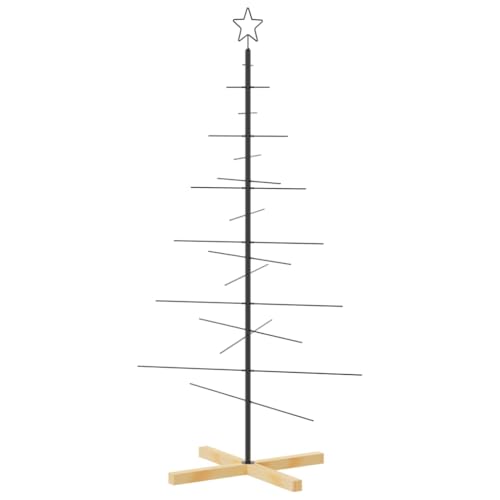 vidaXL Weihnachtsbaum Metall, Christbaum mit Holzständer,...