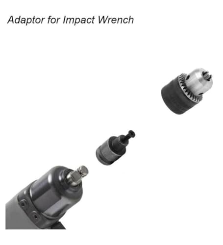 Image of Homdum 13mm Capacity Key Drill Chuck for Impact Wrench Converter Conversion Tool | 1 /2 Inch Socket Square Female Adapter | 1 /2-20 UNF Mount