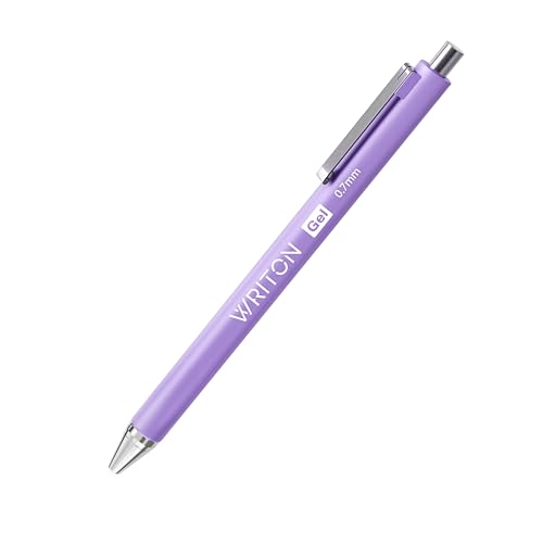 Bolígrafos retráctiles de gel Writon 0.7mm tinta morada 12 pzas miniatura 3
