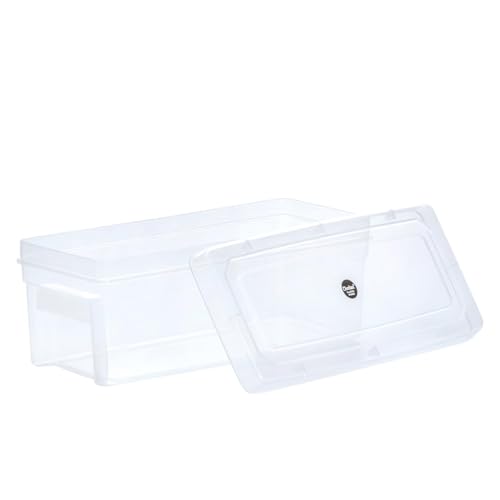 Chetan Plastic Storage Boxes, Transparent Containers, Medium Boxes With Lock System for Jewellery 25x9x10.5 Cm - Pack of 3 (Size No -33)
