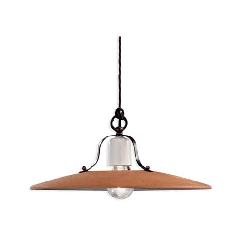 Suspension 1 lumière Bologna C823 noir fumé et cuivre pour plafond
