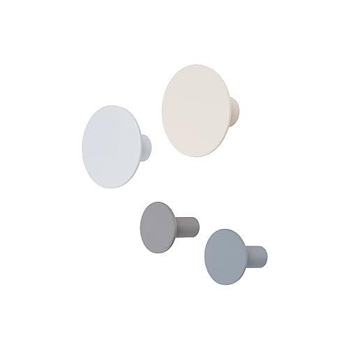 Blomus | Wandhaken PONTO | 4er Set runde Garderobenhaken | Farben...