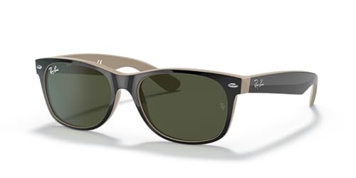 Ray-Ban New Wayfarer, Gafas de Sol Unisex adulto, Multicolor (Black and Tan 875), 52 mm