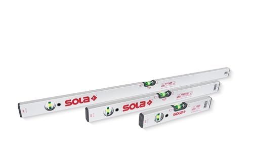 SOLA AV 30 SET - Wasserwagen-Set 30 cm + 60 cm + 100 cm - Präzise Wasserwaagen für Profis Patentierte SOLA-FOCUS Libellen Bessere Ablesbarkeit Robustes Aluminiumprofil 30 Jahre Dichtheitsgarantie