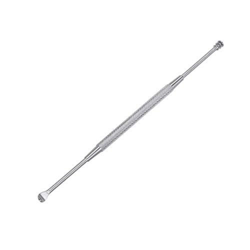 NOLITOY Stainless Steel Double Ended Ear Wax Remover Tool Kit Spiral Spoon for Ear Cleaning Durable Ear Care Beauty Tool Silver