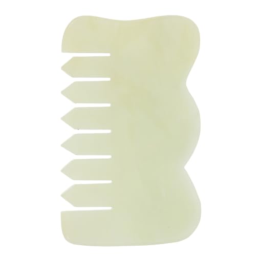 HONMEET Comfortable Jade Massage Comb Natural Jade Facial Massager Hair Care Tool for Scalp Relaxation Portable Scraping Comb for Home Office Use