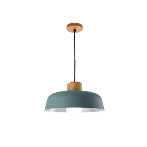 Lustre LED bleu suspension en fer forgé et verre décoratif