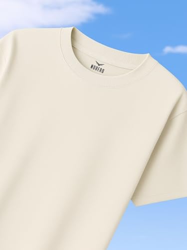 Image of Nobero 100% Cotton Oversized T Shirts for Men Stylish | Oversized Fit | Solid T Shirts for Men 180 GSM Combed Cotton | Round Neck Half Sleeve