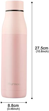 Murmioo sports water bottle, stainless steel vacuum Flask cold for 24 hours, hot for 12 hours, insulated BPA Free, suitable for cycling, camping, office 22oz/660ml Pink
